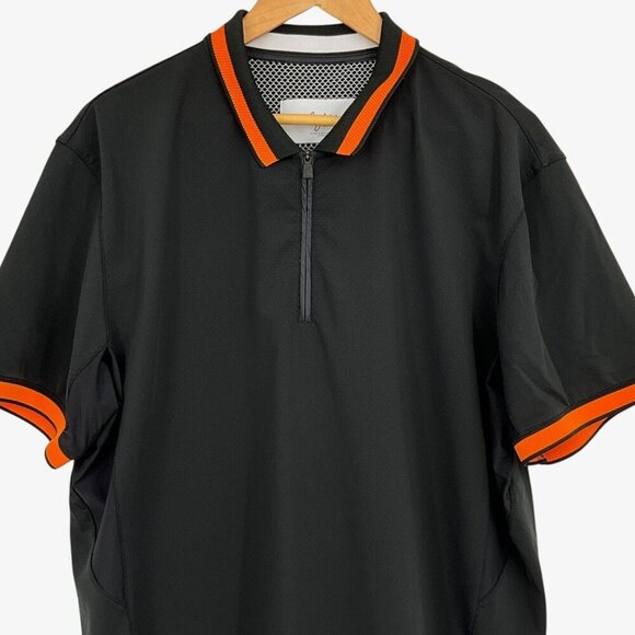 Aztech Mountain Aspen Tech Polo Shirt Black Size XL Short Sleeve 1/4 Zip Golf - Picture 2 of 7